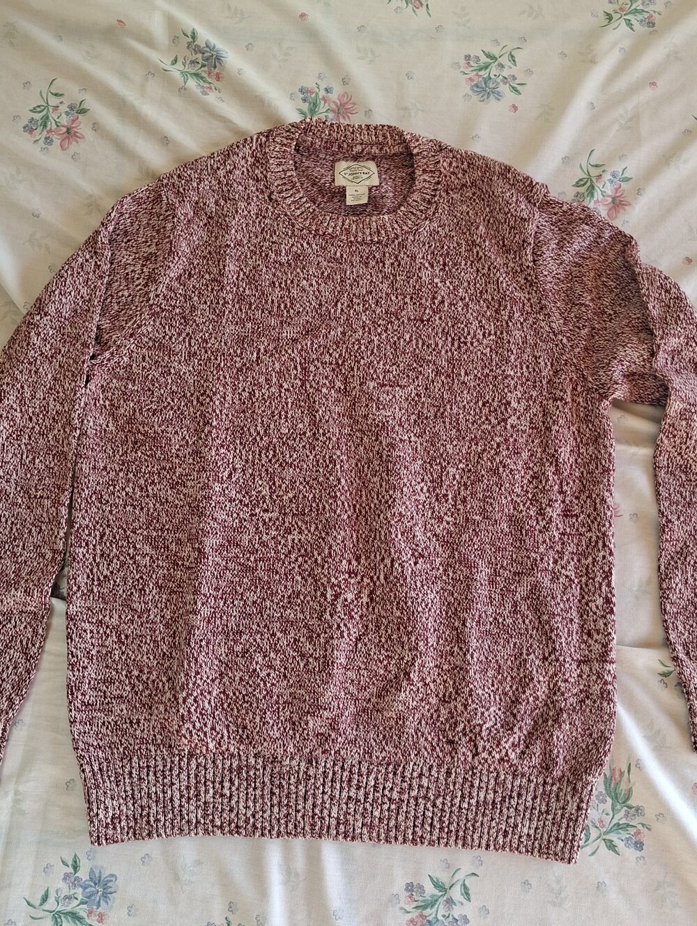 Vintage Maroon Marled Knit Crewneck Sweater
